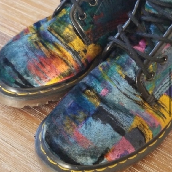 DR MARTENS Velvet Vintage 90s Grunge Boots - Picture 5 of 7